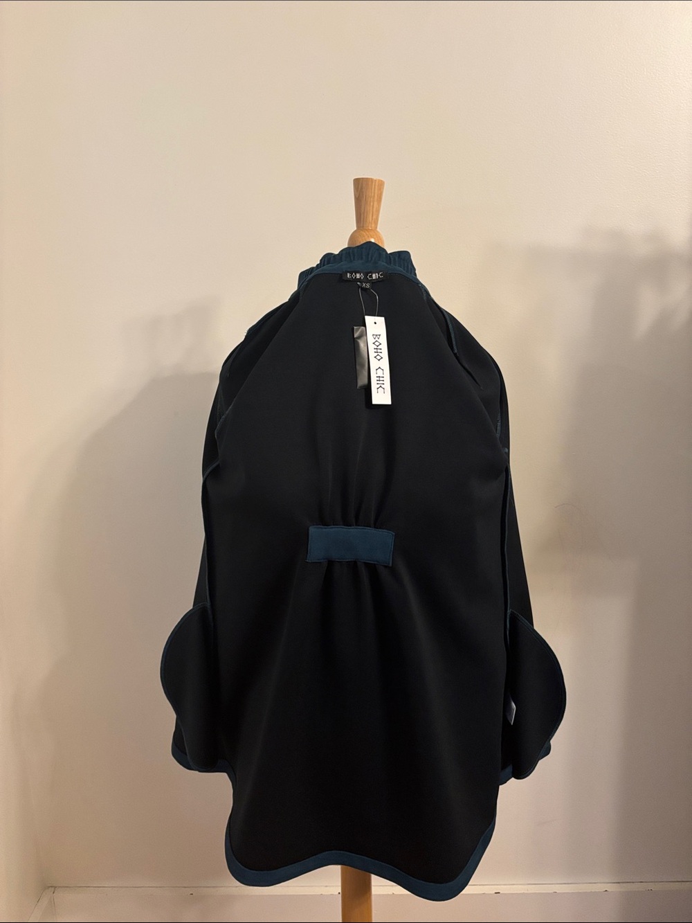 Boho Chic Teal Suede Button Swing Coat - Picture 8 of 8
